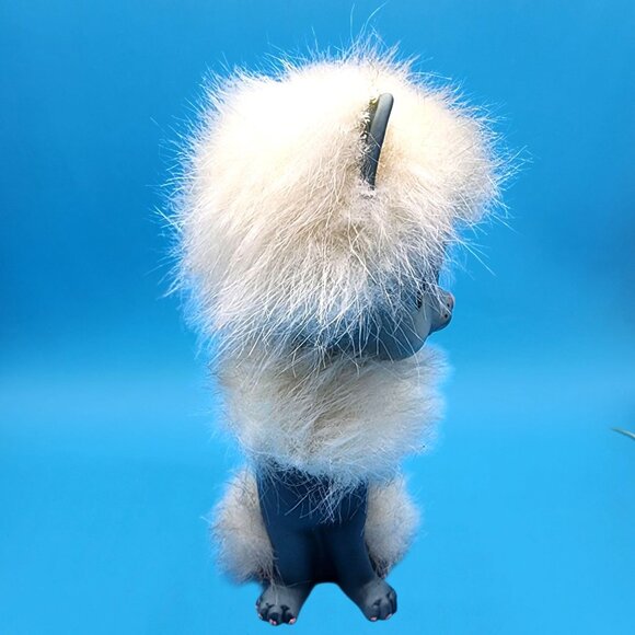 Blue Siamese Cat Kamar Mimi 1969 Vintage Fuzzy Hair Rubber Toy Japan Big Eye - Picture 6 of 10